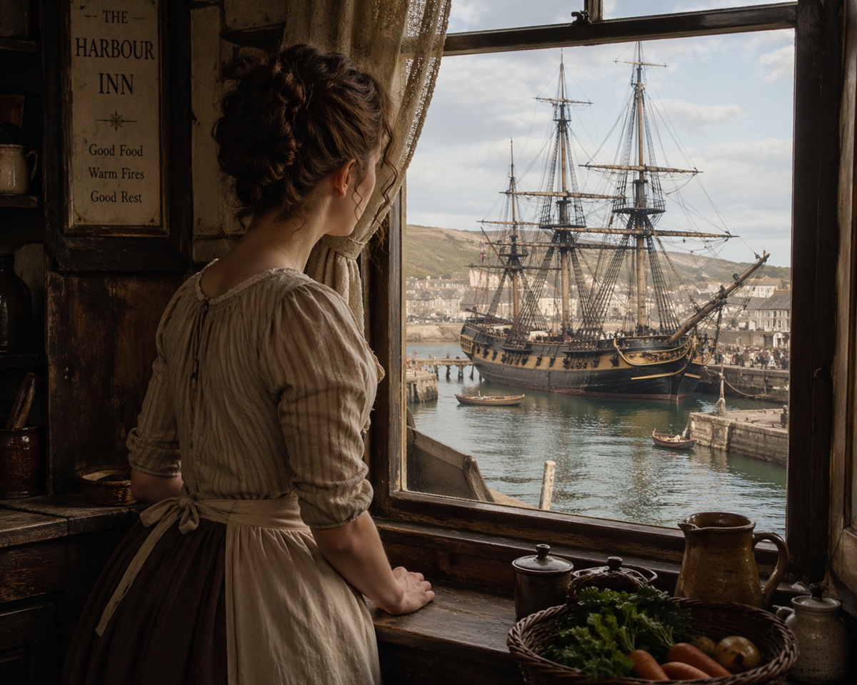 Young lady waiting for her sailor’s return in a Regency romance short story