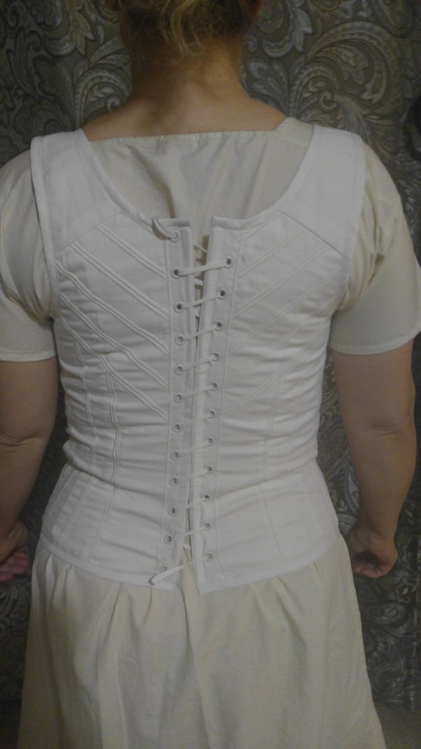 Regency Short Stays, Historical Undergarments, White Cotton